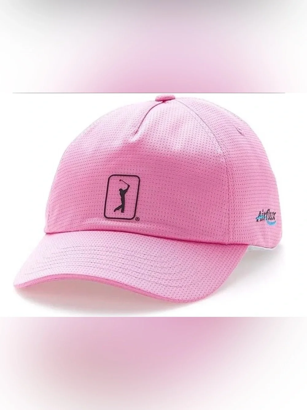 NWT PGA TOUR Airflux Mesh Golf Cap Adjustable Hat Curved Brim Pink